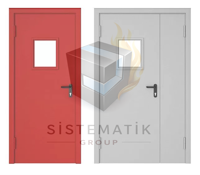 YANGIN KAPISI TEK KANAT CAMLI YANGIN KAPISI TEK KANAT CAMLI