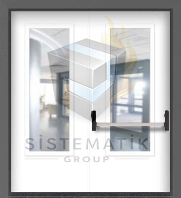 YANGIN KAPISI ÇİFT KANAT CAMLI